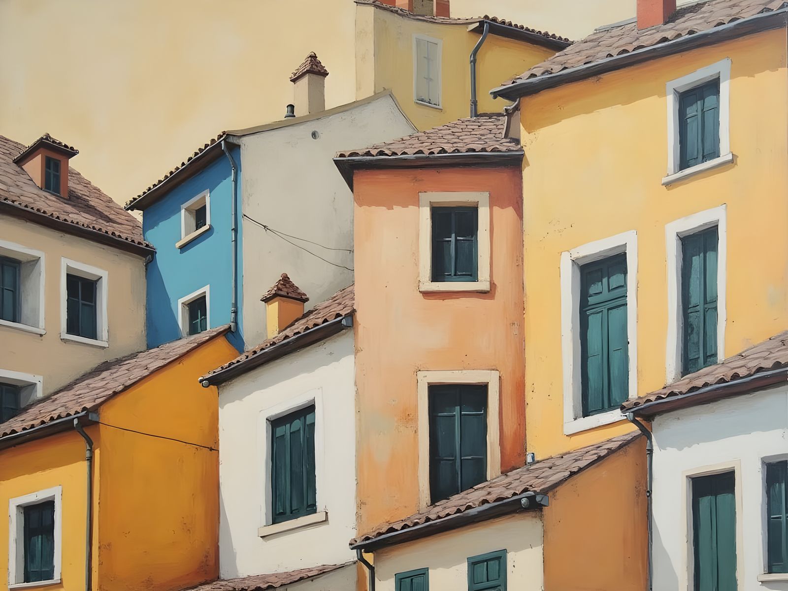 Abstract Acrylic Painting in Blues and Greens