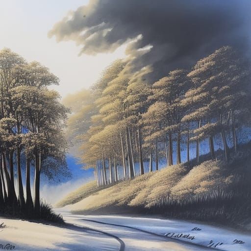 Majestic Tiger Roaming: Colorful Wildlife Ink Sketch