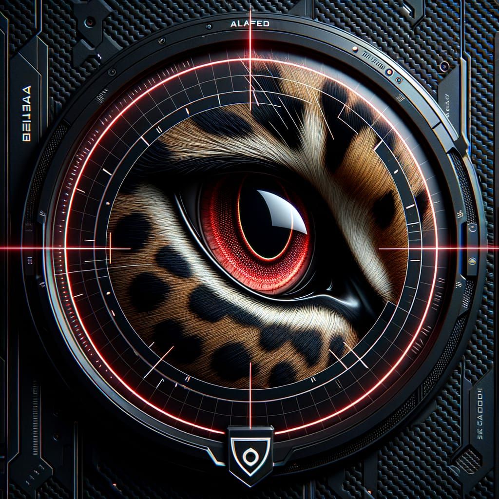 Cyberpunk Jaguar Eye Shield Logo in 8K