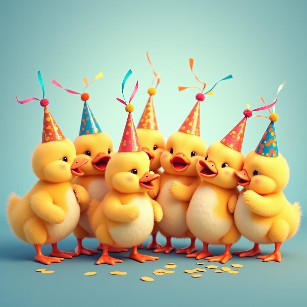 Duckling Party in Art Nouveau Style