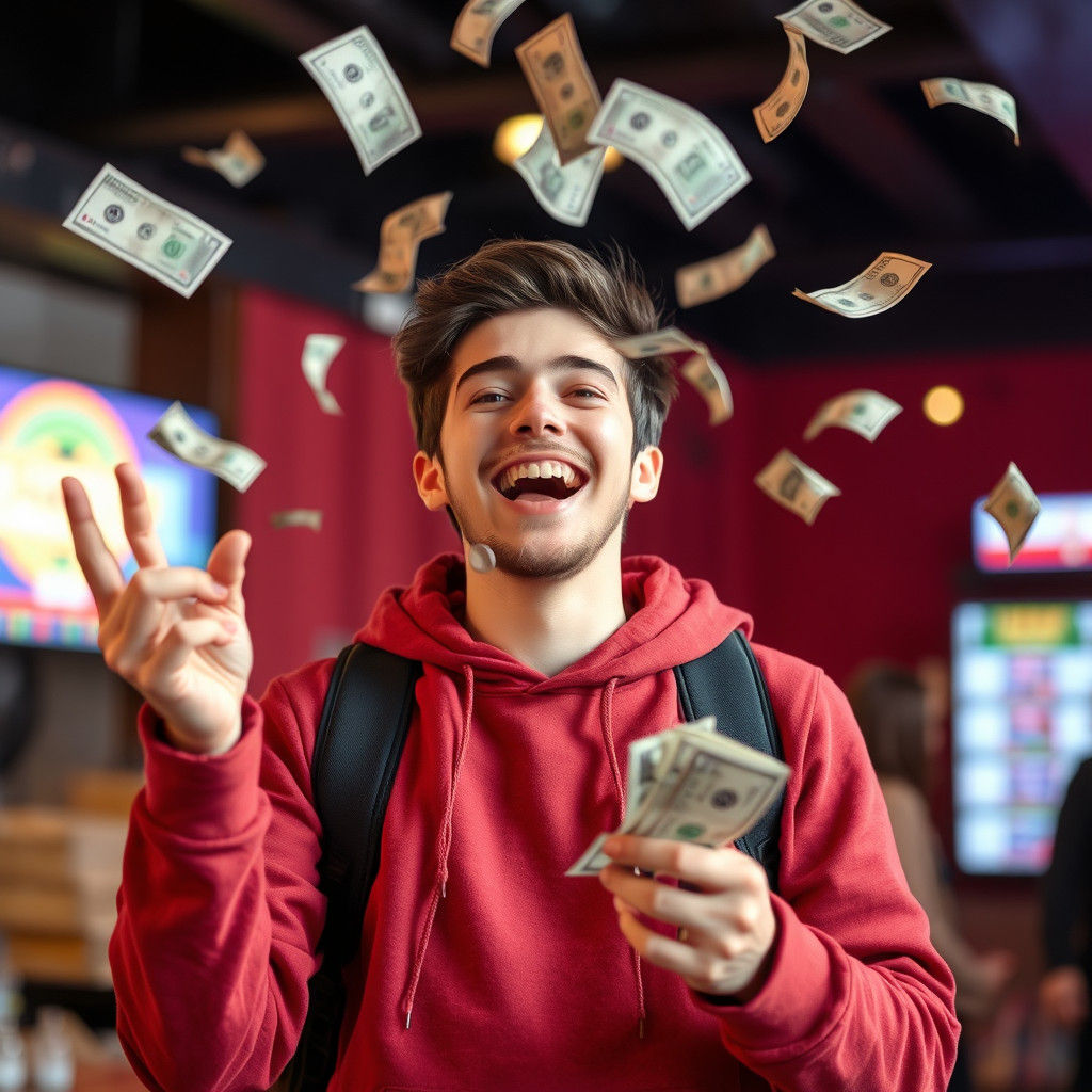 Young Man Wins Lottery, Throws Money in Air