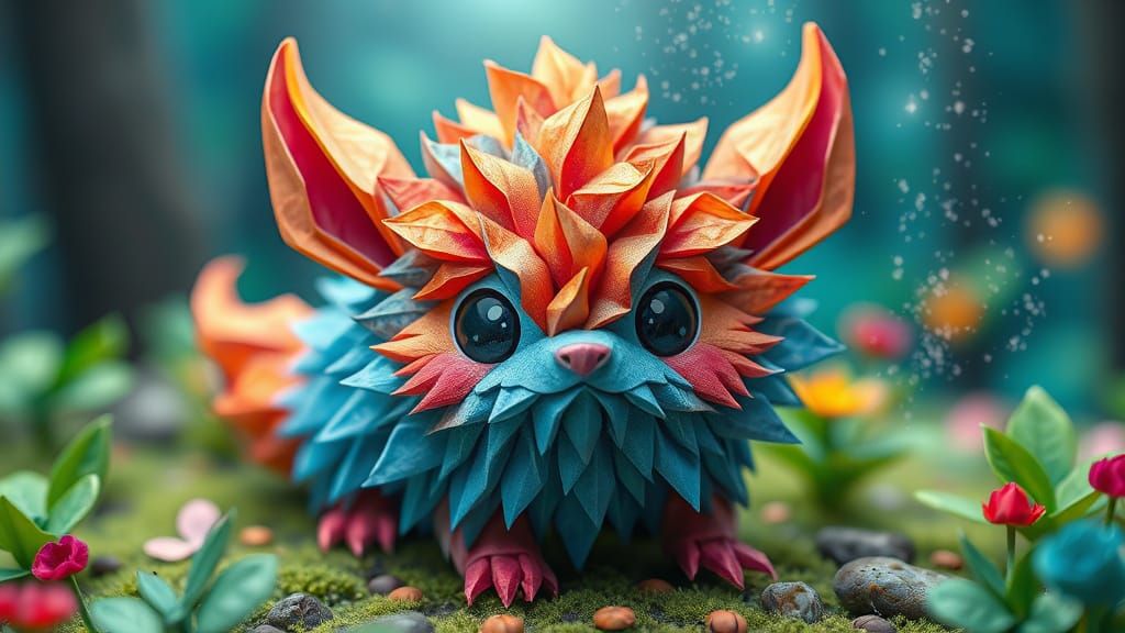 Funky Forest Creature in Vibrant Psychedelic Art