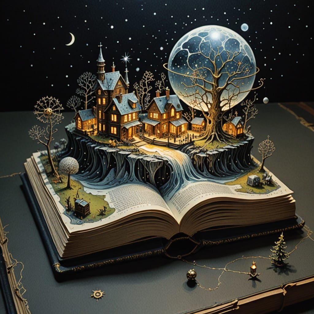 Vintage Book Reveals Whimsical Steampunk Christmas Scene