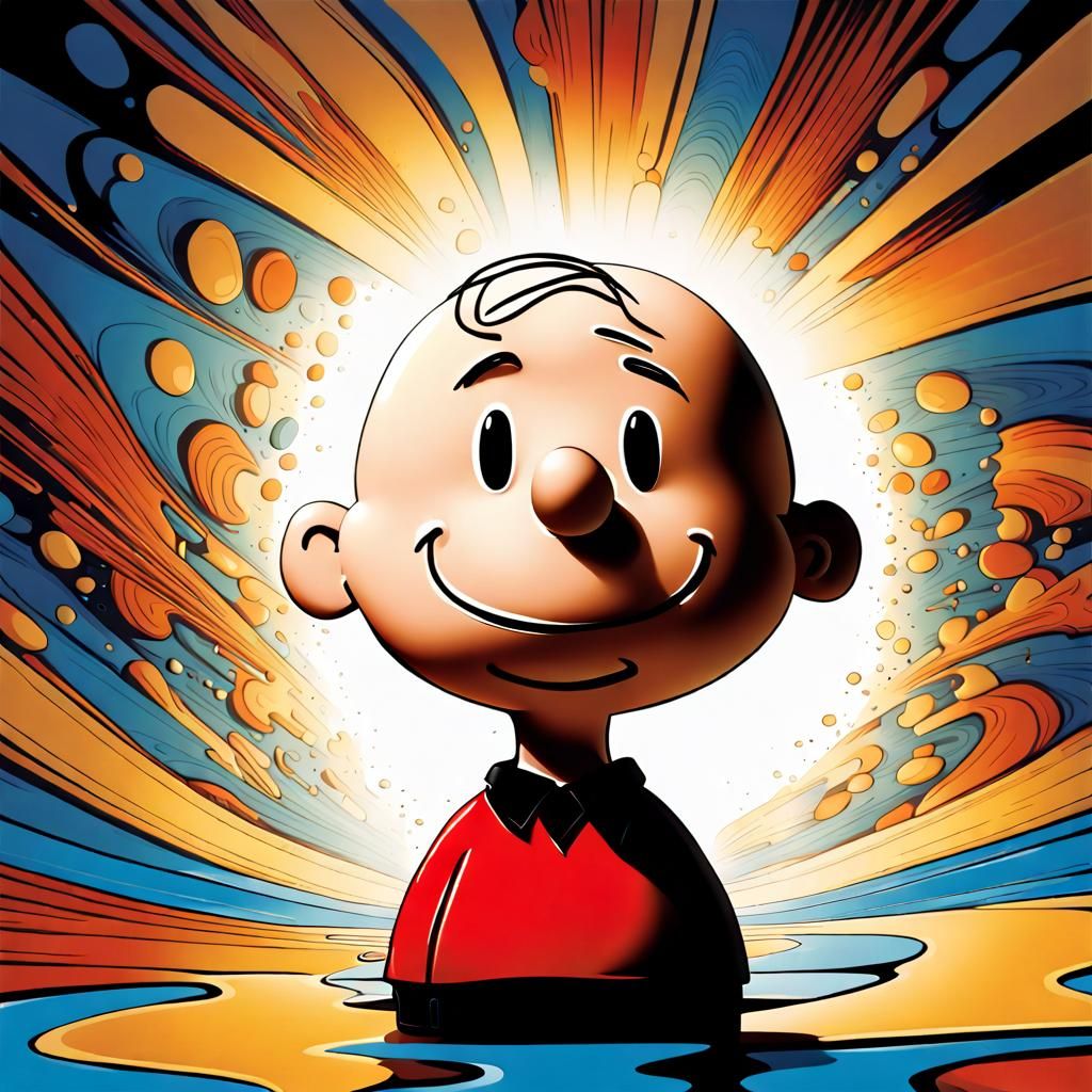 Charlie Brown Portrait in Composite Art Style