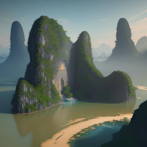 Fantastical Vietnam in Detailed Matte Painting