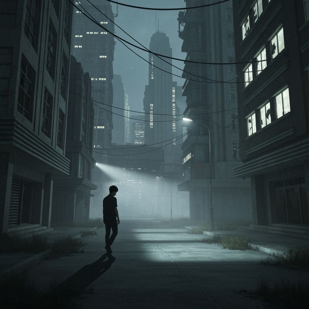 Eerie Futuristic Scene with Muted Colors