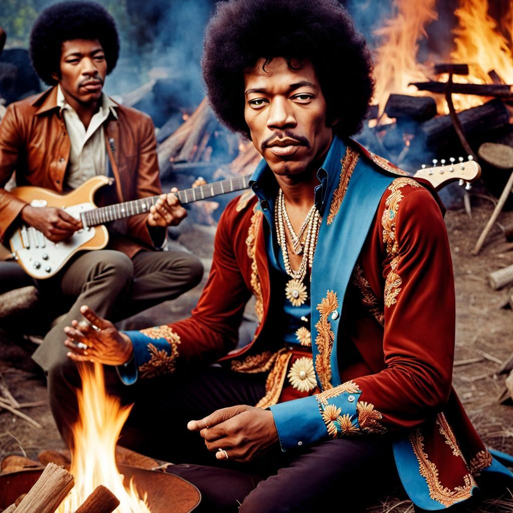 1960s music icon, Jimi Hendrix in a double pack
