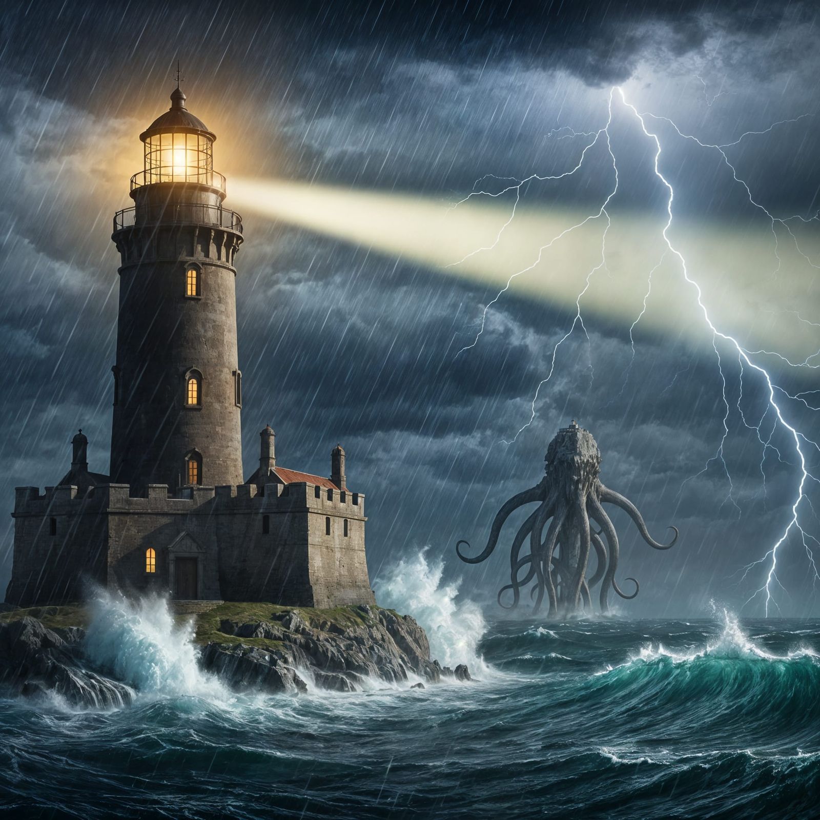 Colossal Sea Monster Rises During Storm