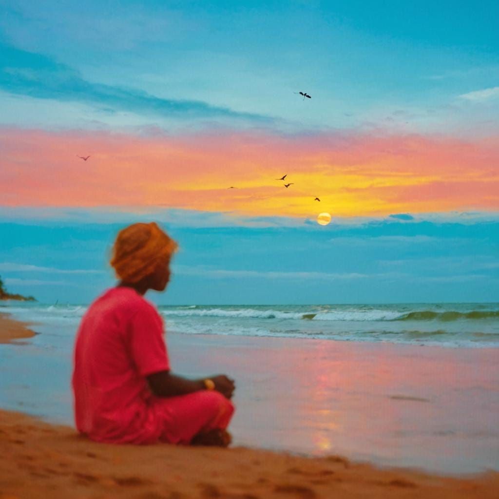 Sunset Over the Beach in Dar es Salaam