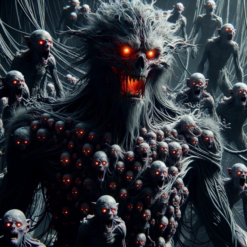 Warlord in the Underworld: A Cinematic Horror Scene