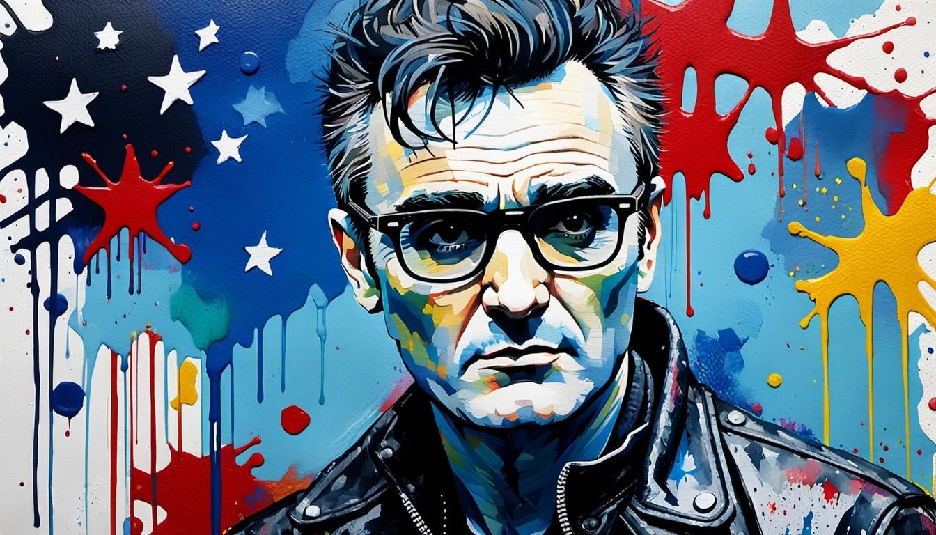 Morrissey in London: Pop Art Watercolor Graffiti