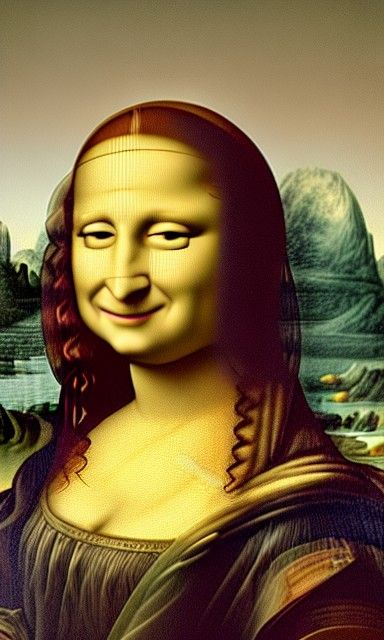 Mona Lisa Grotesque Portrait in Renaissance Style