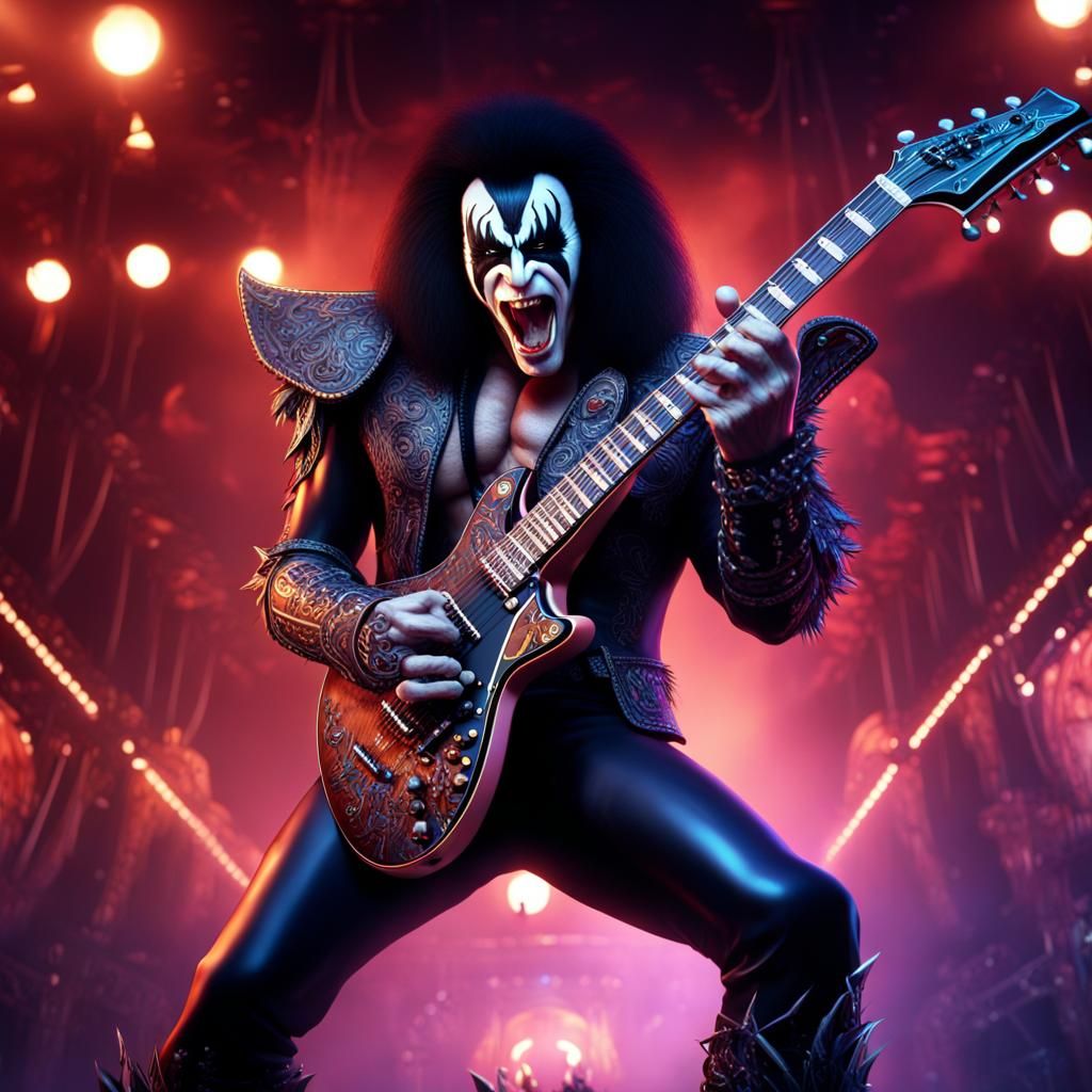 Gene Simmons Rocks Dark Carnival: Detailed Matte Painting