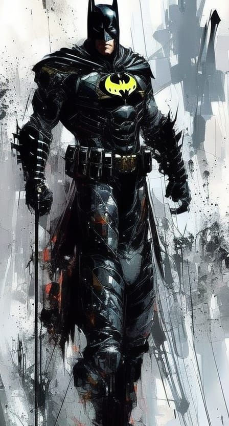 Batman in Dark Knight Armor: Textured Speedpaint