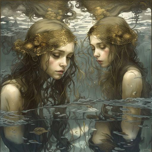 Princess's Reflection in Calm Water