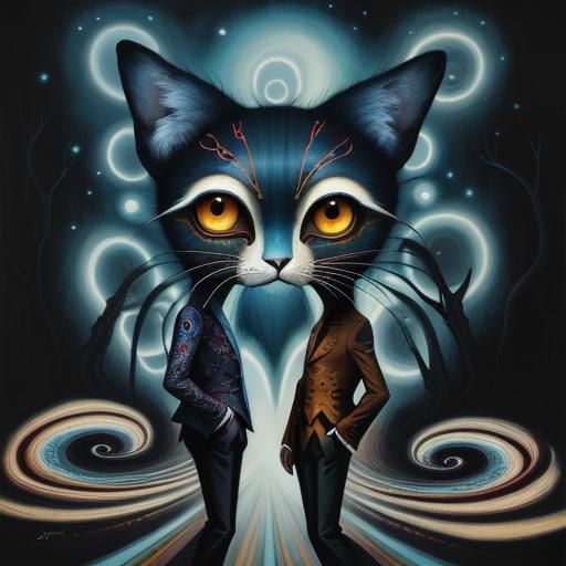 People in Pop Surrealist Style with Detailed Eyes