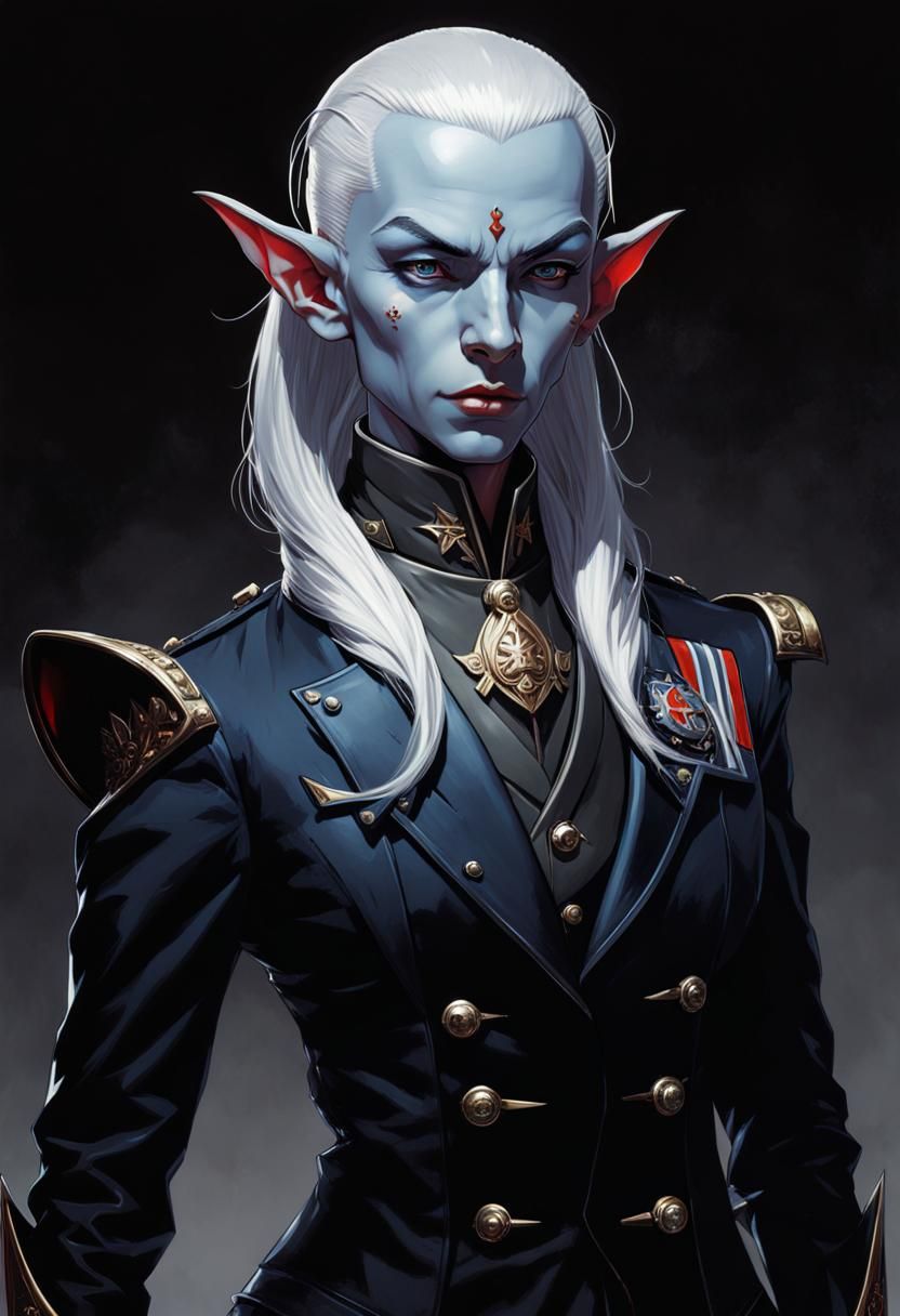 Blue Goblin Warrior Portrait in Photorealistic Style
