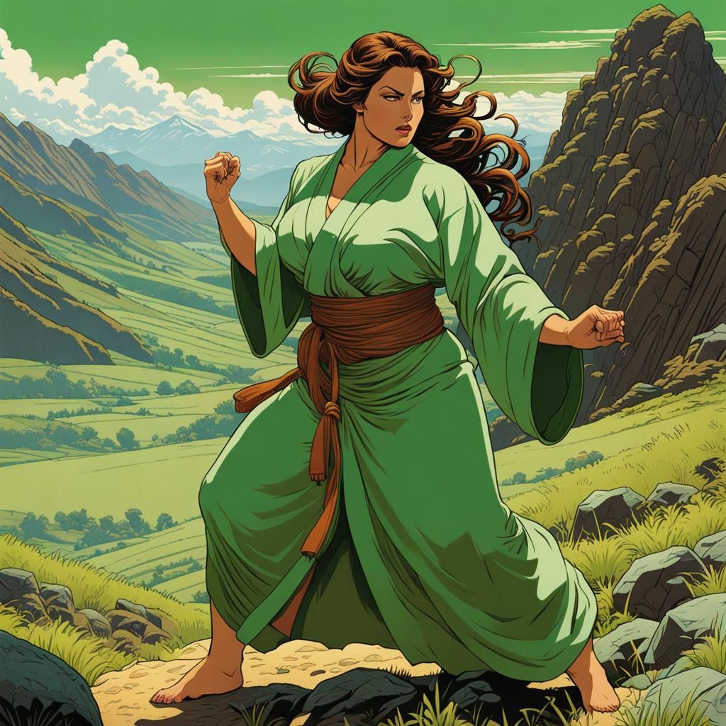 Earthbender Model in Comic Book Art Style