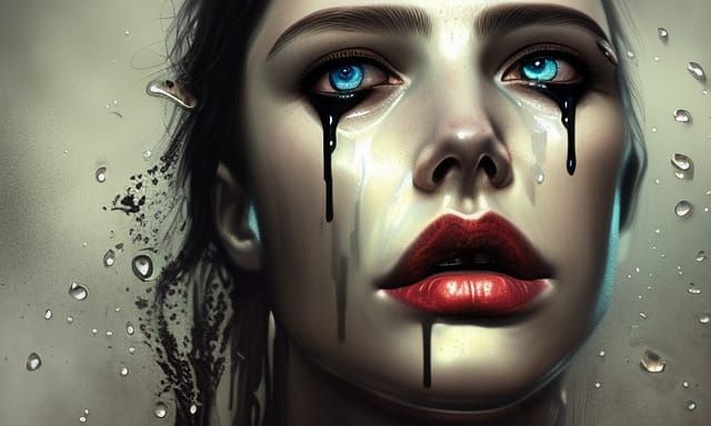 Ethereal Portrait: Girl with Reflective Ooze