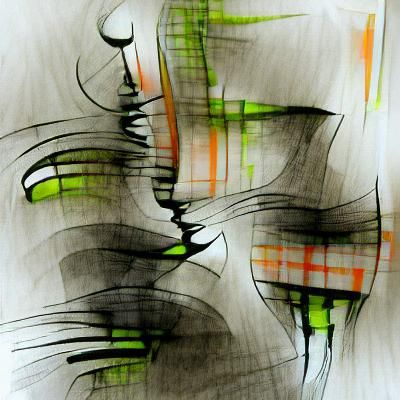 Abstract Ink Drawing in Rutkowski Style