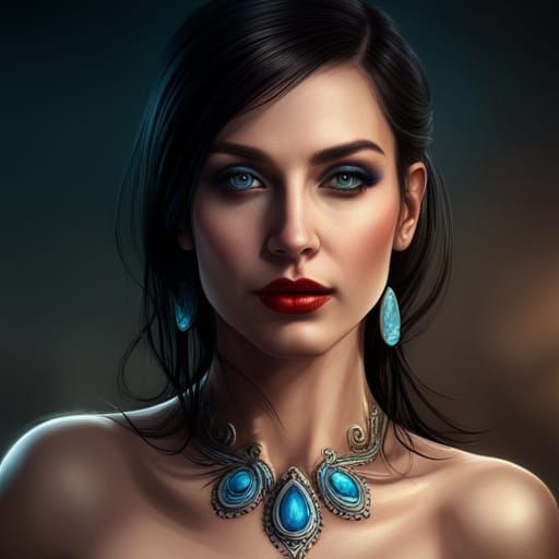 Goddess Portrait with Tattoos in Detailed Matte Painting