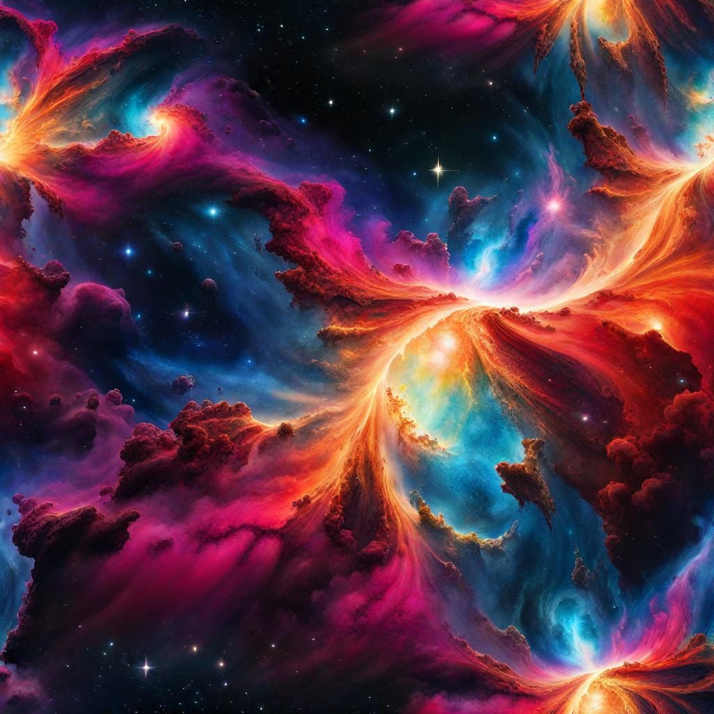 Hyperdetailed Nebulas in Watercolor and Ink