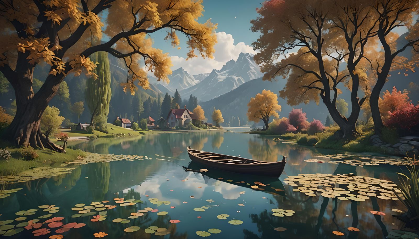 Magical Pond Scene in Matisse Style