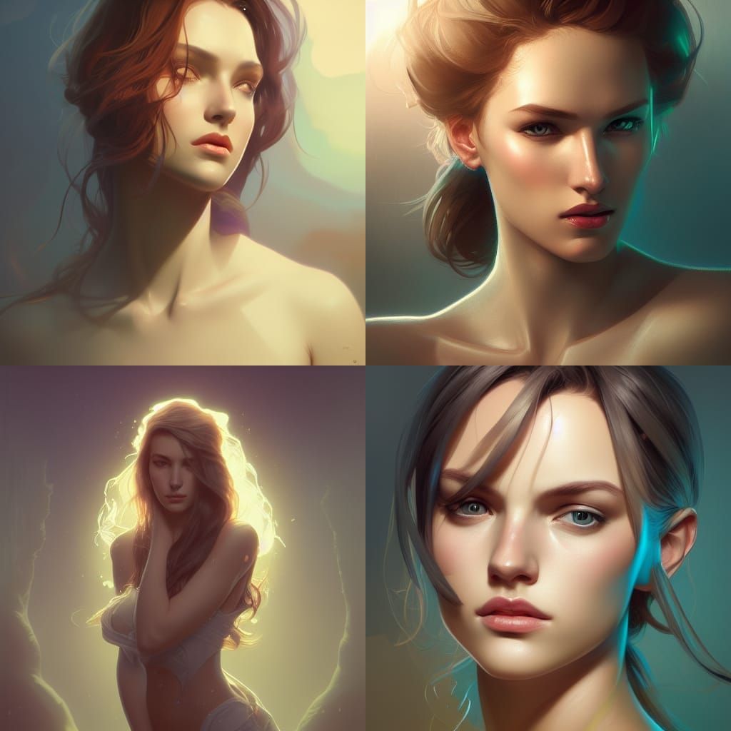 Biana Vacker Portrait in Art Nouveau Style