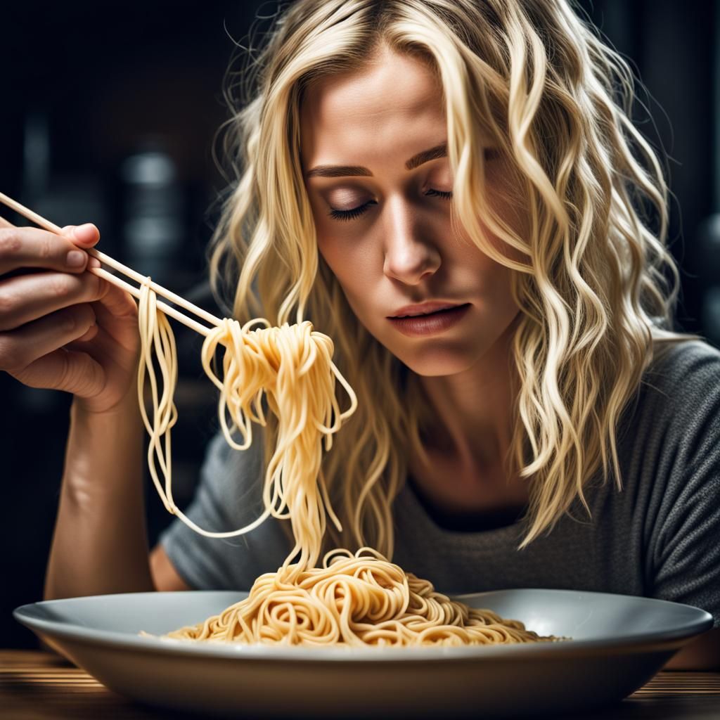 She is a terrible ramen eater.