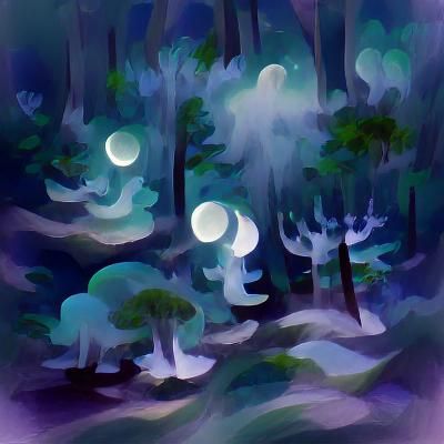 Moonlit Forest: A Tranquil Night Scene