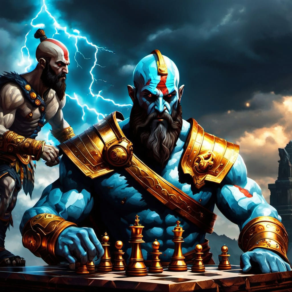 God of War Checks Mate in Epic Fantasy Chess Match