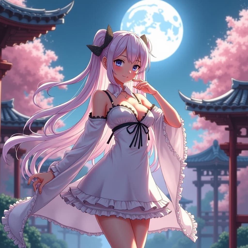 Heroic Anime Girl in Manga Style