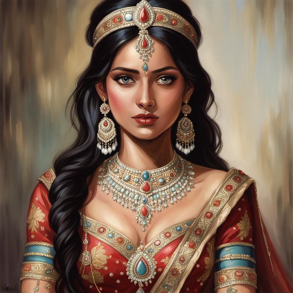 Indian Princess in Full Traditional Costume