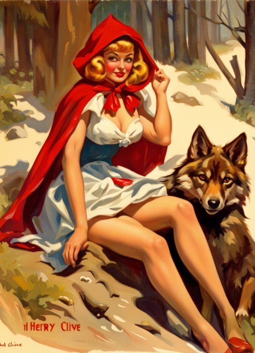 Red Riding Hood in Classic Pinup Style