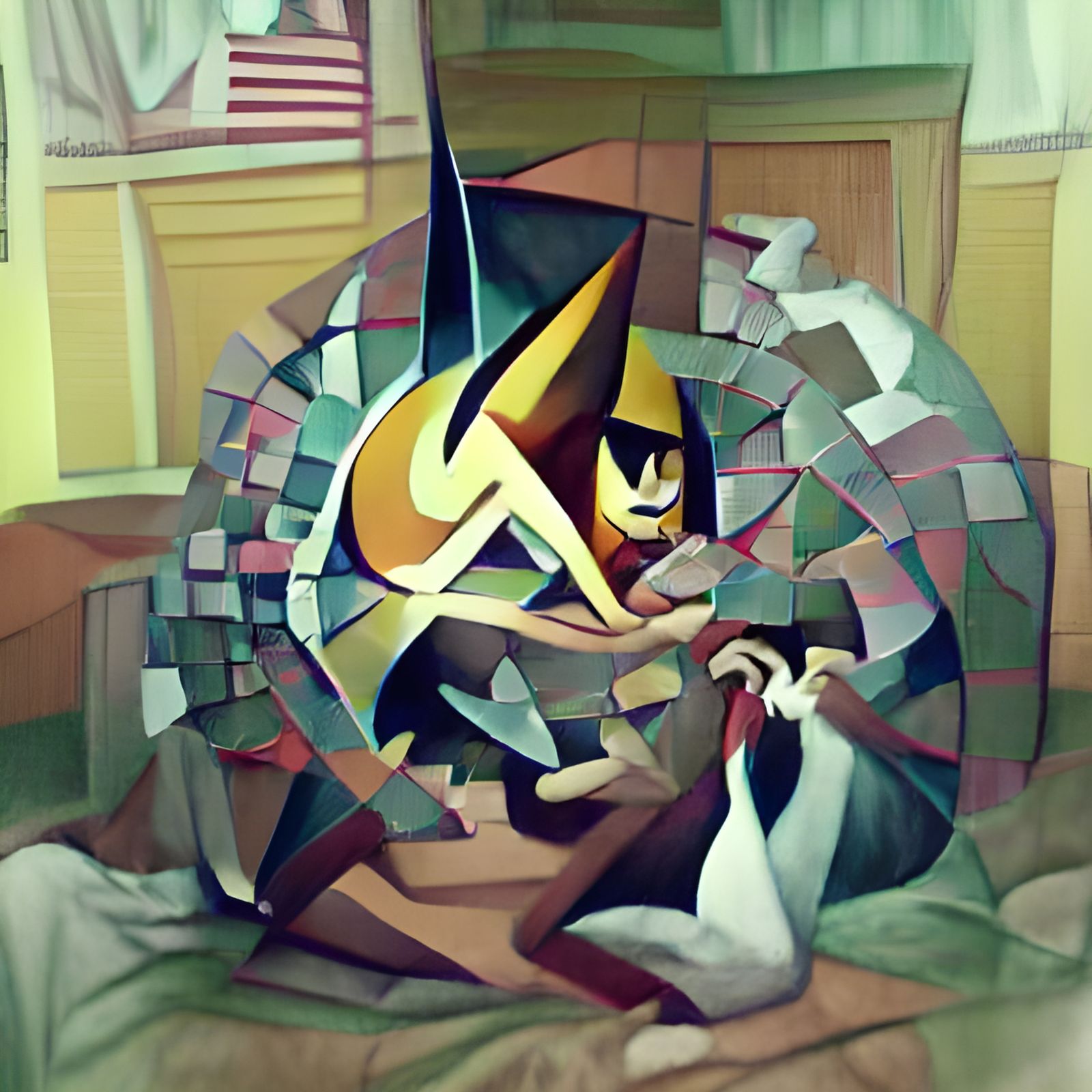 Abstract Cubist Revenge: Geometric Art