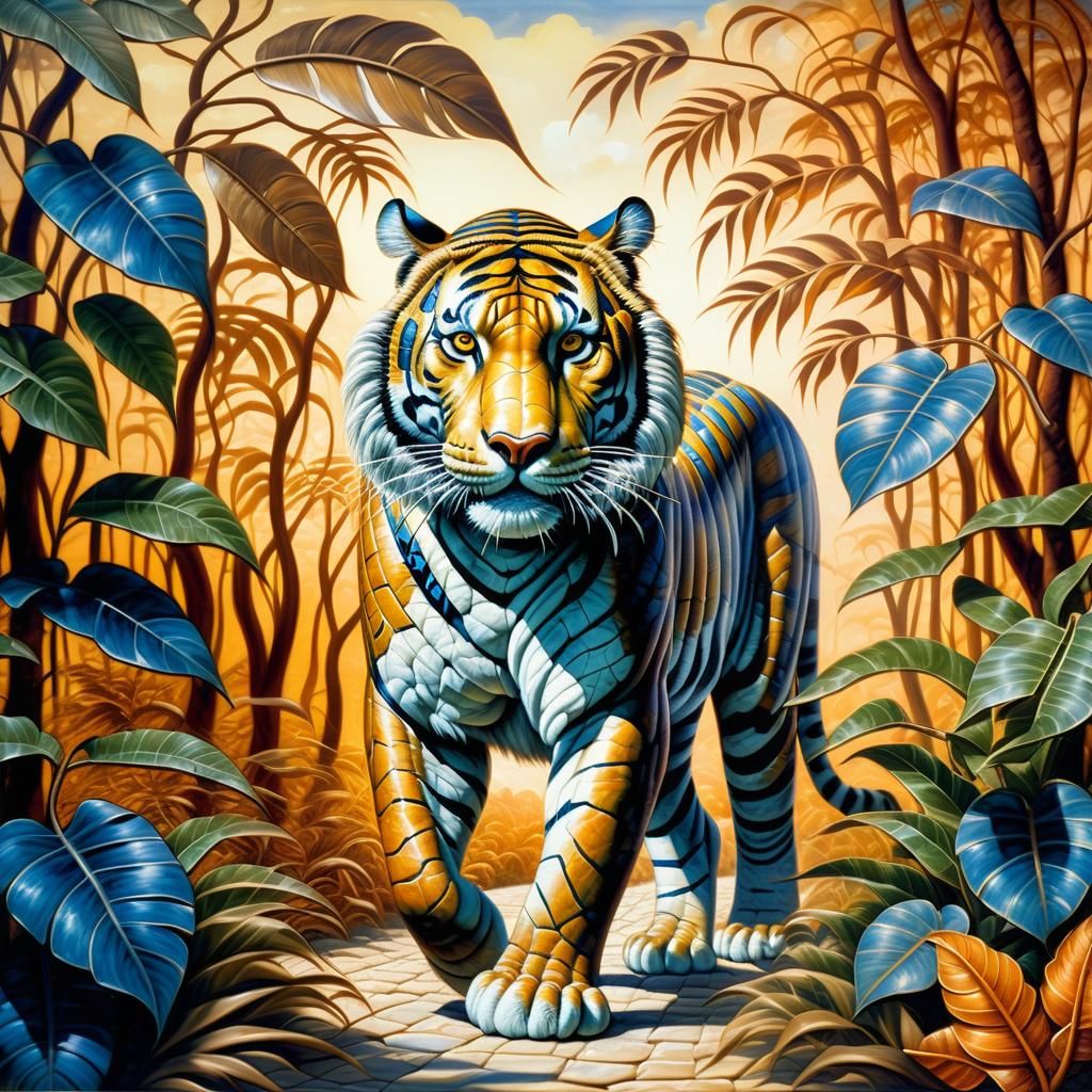 Regal Tiger Embarks Through Dazzling Jungle Realm