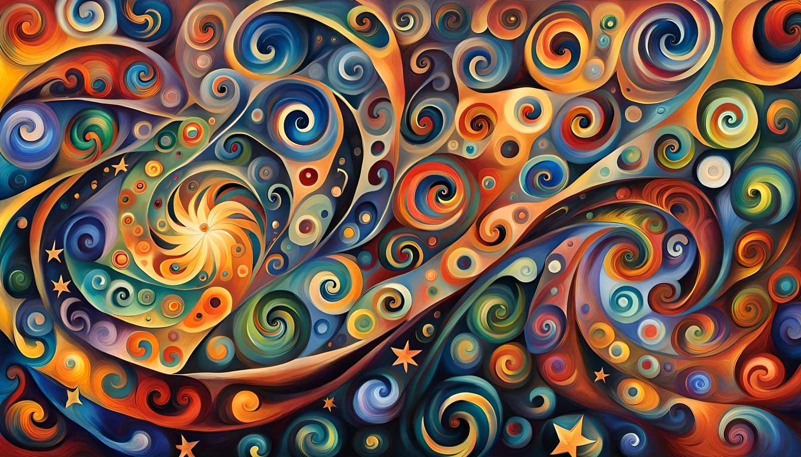 Cosmic Star Cluster in Impasto Oil Style