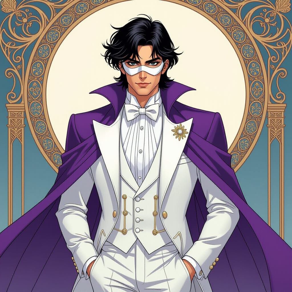 King Endymion: Mucha-Inspired Futuristic Elegance