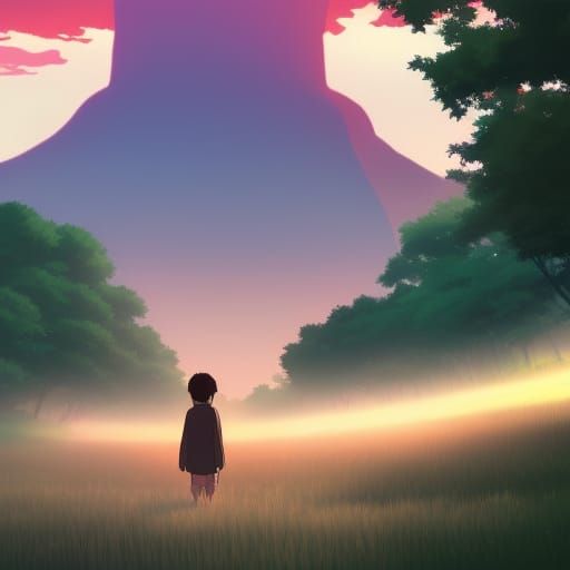 Ethereal Apparition in Anime Key Visual Style