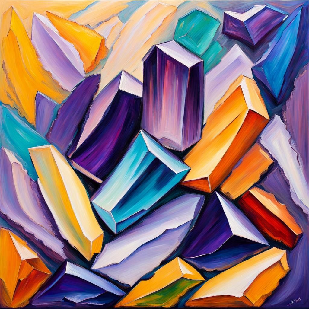 Amethyst Crystal Meth in Expressionist Oil Painting