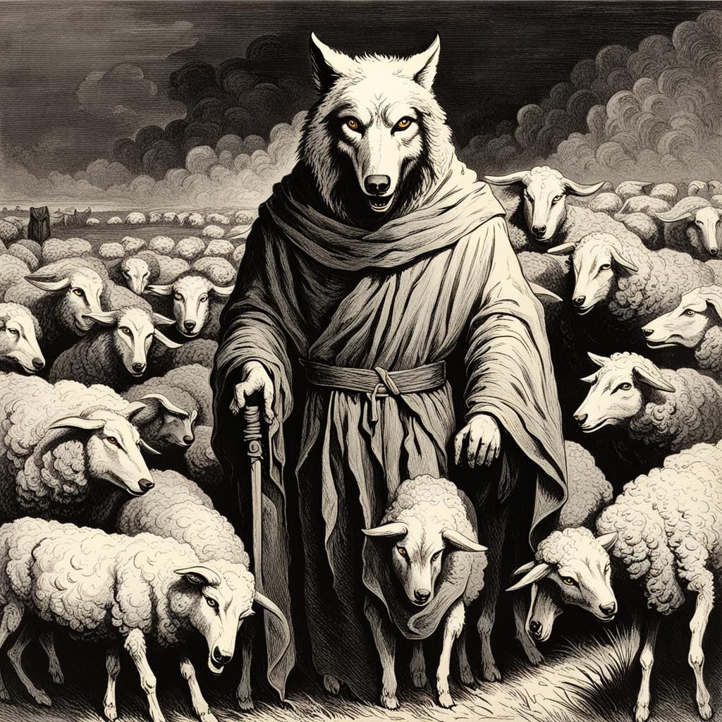 Wolf in Sheep's Clothing: Horror Illustration