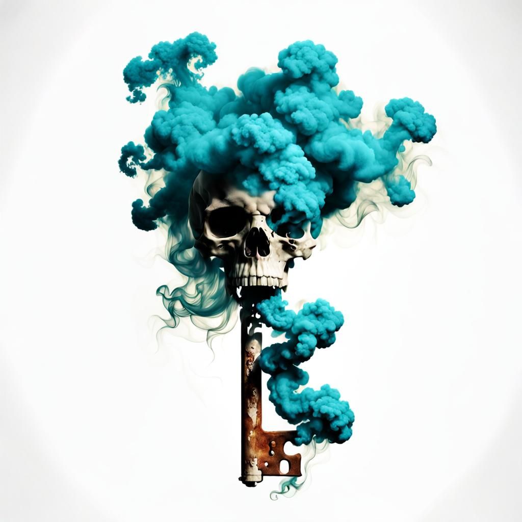 Bone Skeleton Key in Macabre Surreal Style