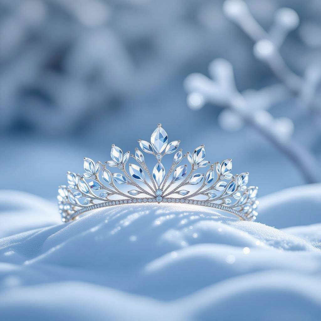 Ethereal Tiara of Memories in Icy Landscape