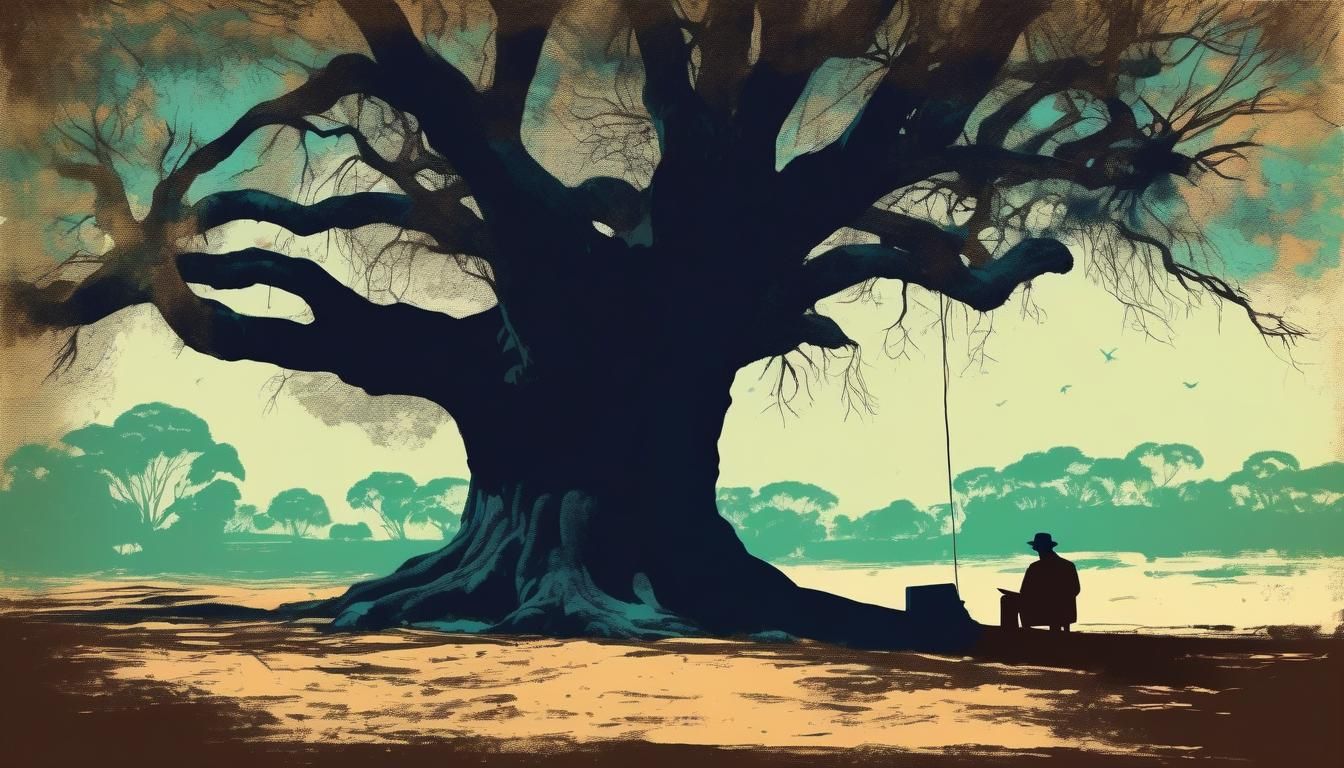 Man Reading Under a Faraway Tree