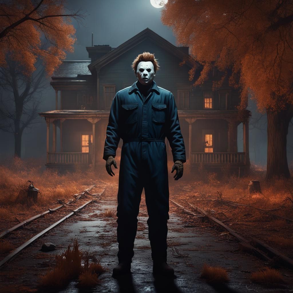 Michael Myers Matte Painting in Deep Color