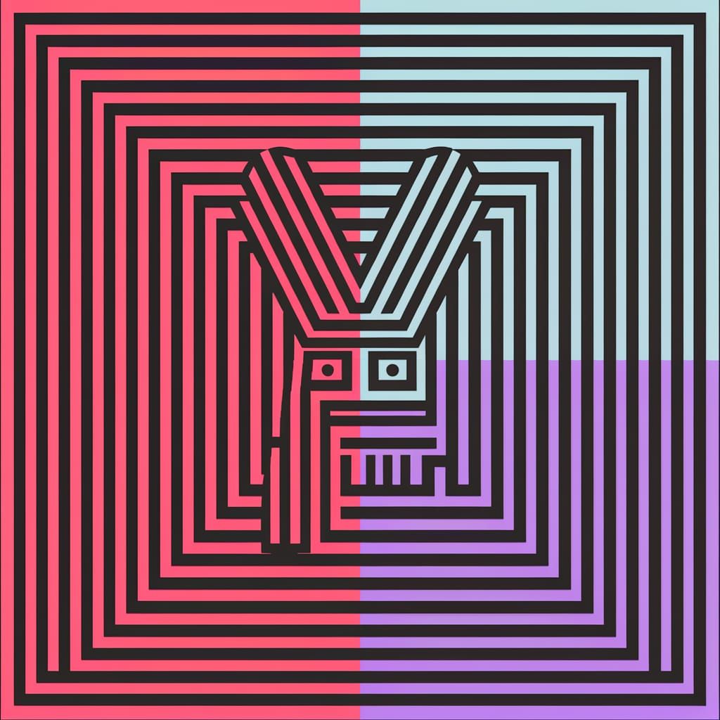 Optical Play of the Rabbit-Duck Illusion in Vibrant Stripes