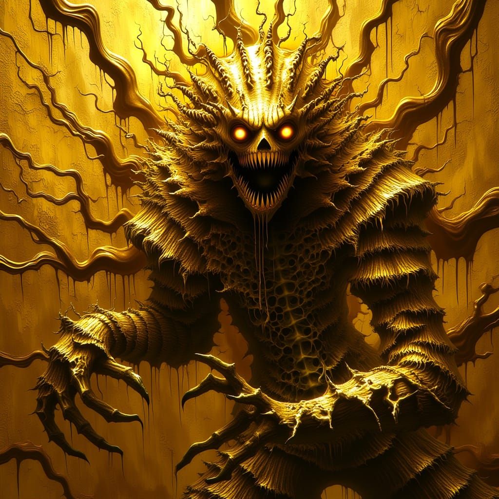 Horror Liquid Gold Monster with Bumps