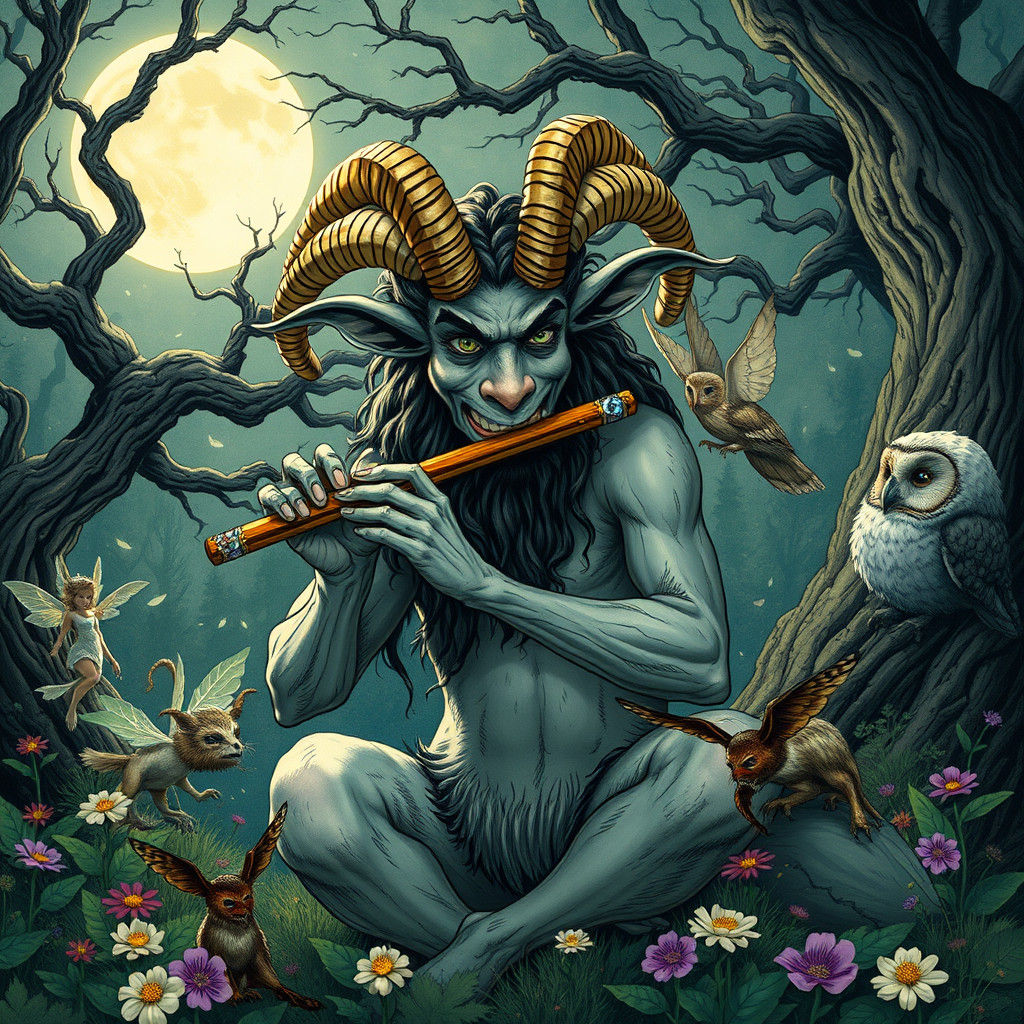 Enchanted Satyr's Forest Glade in Fantasy Art Style