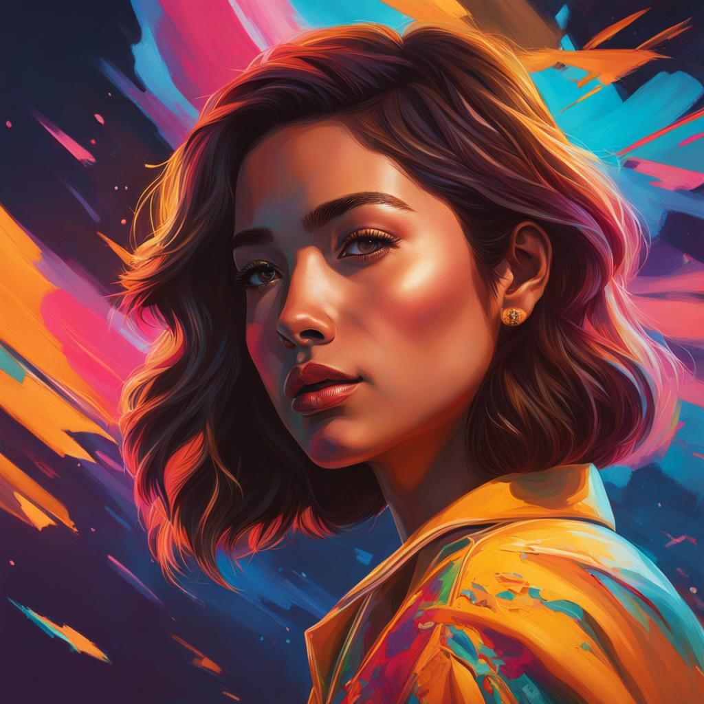 Woman's Graduation Glow Up: Hyperrealistic Splash Art