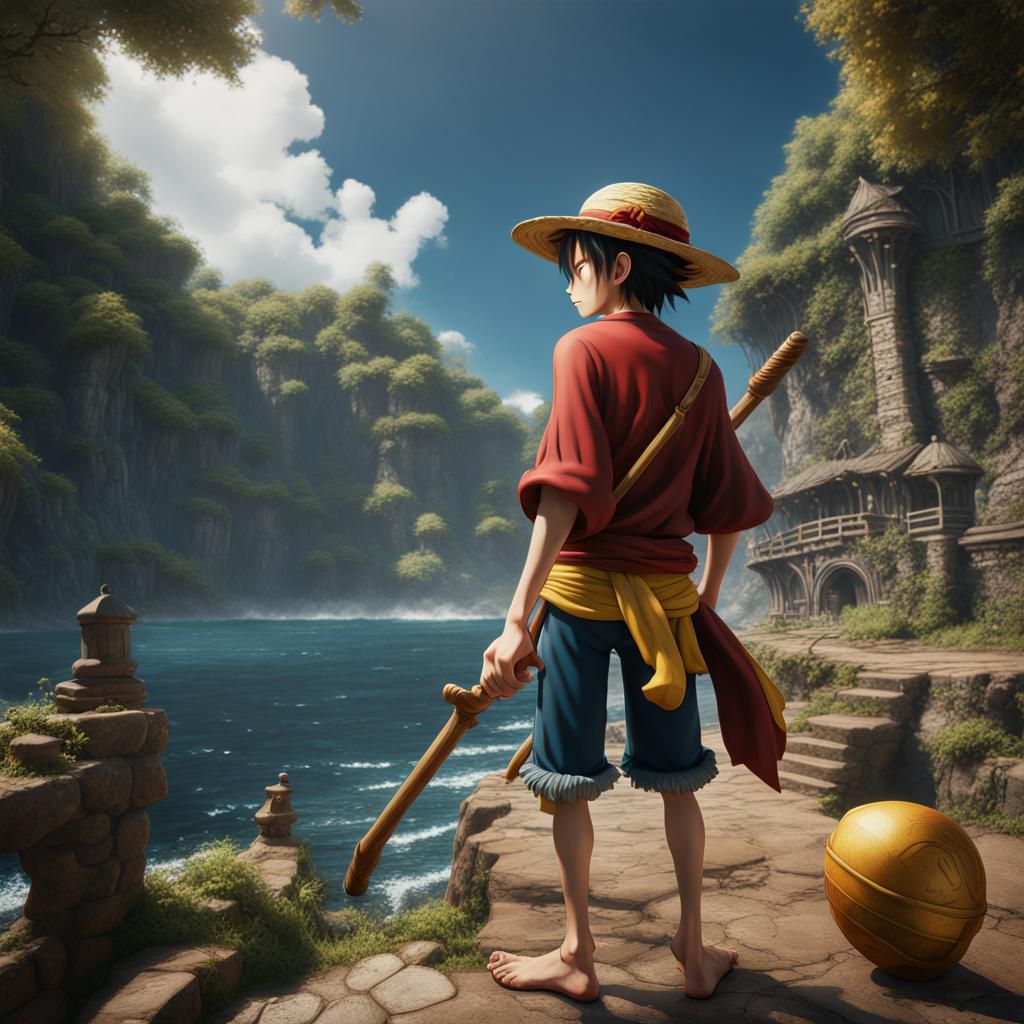 Luffy: Detailed Matte Painting in Deep Color